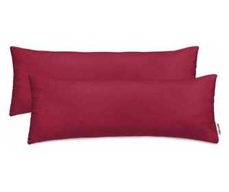 Set 2 huse pernute decorative din tricot, Amber, 135 g/m2, 40 x 145 cm, bordo