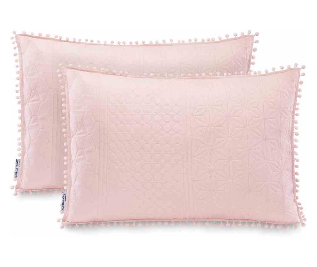 Meadore Quilted Decorative Pillow Cover, 70 g/m2, 50 x 70 cm, Powder Pink
