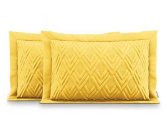 Set 2 huse perna decorativa Ophelia, 70 g/m2, 50 x 70 cm, galben, 2 buc