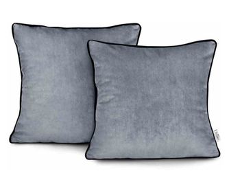 Set 2 huse pernute decorative din catifea Velvet, 220 g/m2, 45 x 45 cm, gri