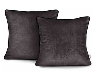 Set 2 huse pernute decorative din catifea Velvet, 220 g/m2, 45 x 45 cm, maro