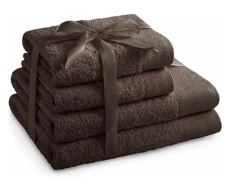 Set prosoape din bumbac 100% Amari, 450 g/m2, 270x140+250x100 cm, maro, 4 buc