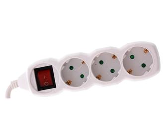 Prelungitor 3 prize 3M cu intrerupator Well, cablu 3x1.5mmp, alb