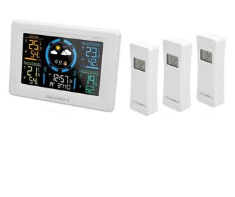 Statie meteo interior-exterior GoGEN ME 3397 W, LCD color, 3 senzori inclusi, ceas cu alarma, alb