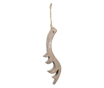 Set 6 ornamente brad Craciun lemn maro 9x2x28 cm