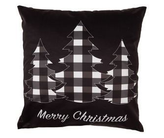 Set 2 fete perna Craciun negru alb 45x45 cm
