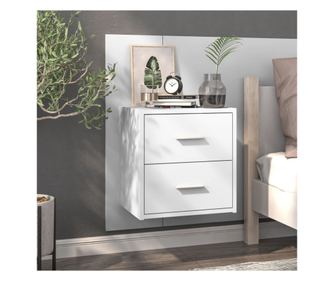 Fali szekrny, fehr, feldolgozott fa