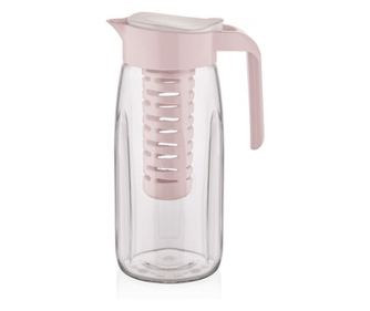 Carafa din sticla cu infuzor si capac roz 1.45L, AMBITION Fiesta