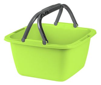 Vas din plastic cu manere 39x39x22cm, verde, JOTTA Pola