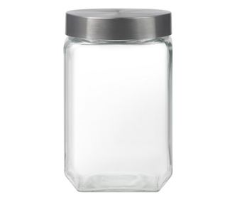 Borcan depozitare cu capac inox 1.8L, patrat, DOMOTTI Milos