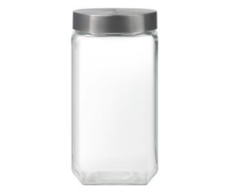 Borcan depozitare cu capac inox 2.2L, patrat, DOMOTTI Milos