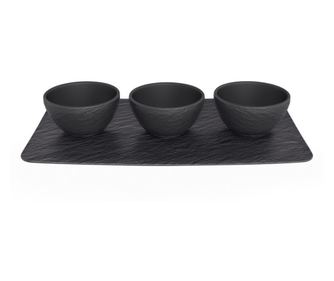 Комплект Дипчета И Основа Villeroy & Boch Manufacture Rock Black , 4 Части