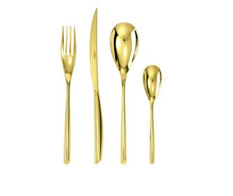 Прибори За Хранене Sambonet Bamboo Pvd Gold, 24 Части, Комплект