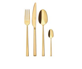 Прибори За Хранене Sambonet Rock Pvd Gold, 24 Части, Комплект