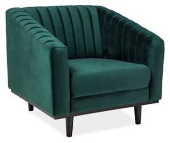 ASPREY Fotelja 1 Baršun Zelena Bluvel 78/Wenge