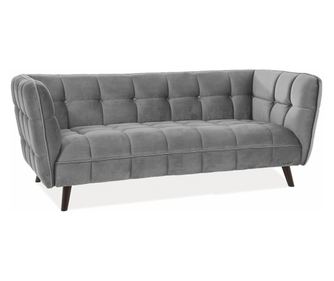 CASTELLO Sofa 3 Baršun Siva Bluvel 14/Wenge