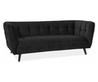 CASTELLO Sofa 3 Baršun Crna Bluvel 19/Wenge