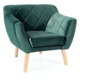 KARO Fotelja 1 Baršun Zelena Bluvel 78/Wenge