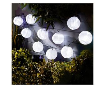 Édenkert - Sir 10 lampioane solare LED alb rece 3,7 m