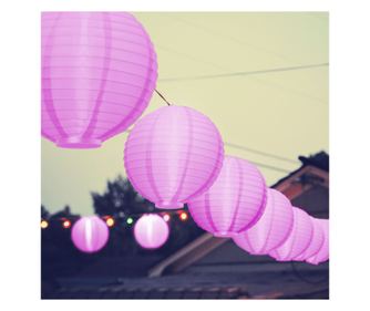 Lampion LED - bíbor - 2 x AAA