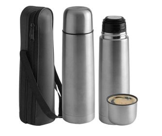 Termos Rosberg R52010C, 350 ml, Pereti dubli, Husa si cana, Inox