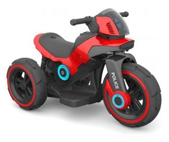 Motocicleta eléctrica pentru copii, doua motoare, acumulator 12V, cu muzica si lumini, rosu
