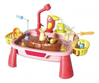 Set 2 in 1 joc de pescuit si chiuveta de bucatarie Roz