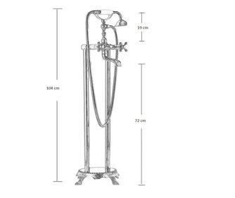 Baterie cada freestanding,TRENDY'S,dubla comanda,bronz antichizat