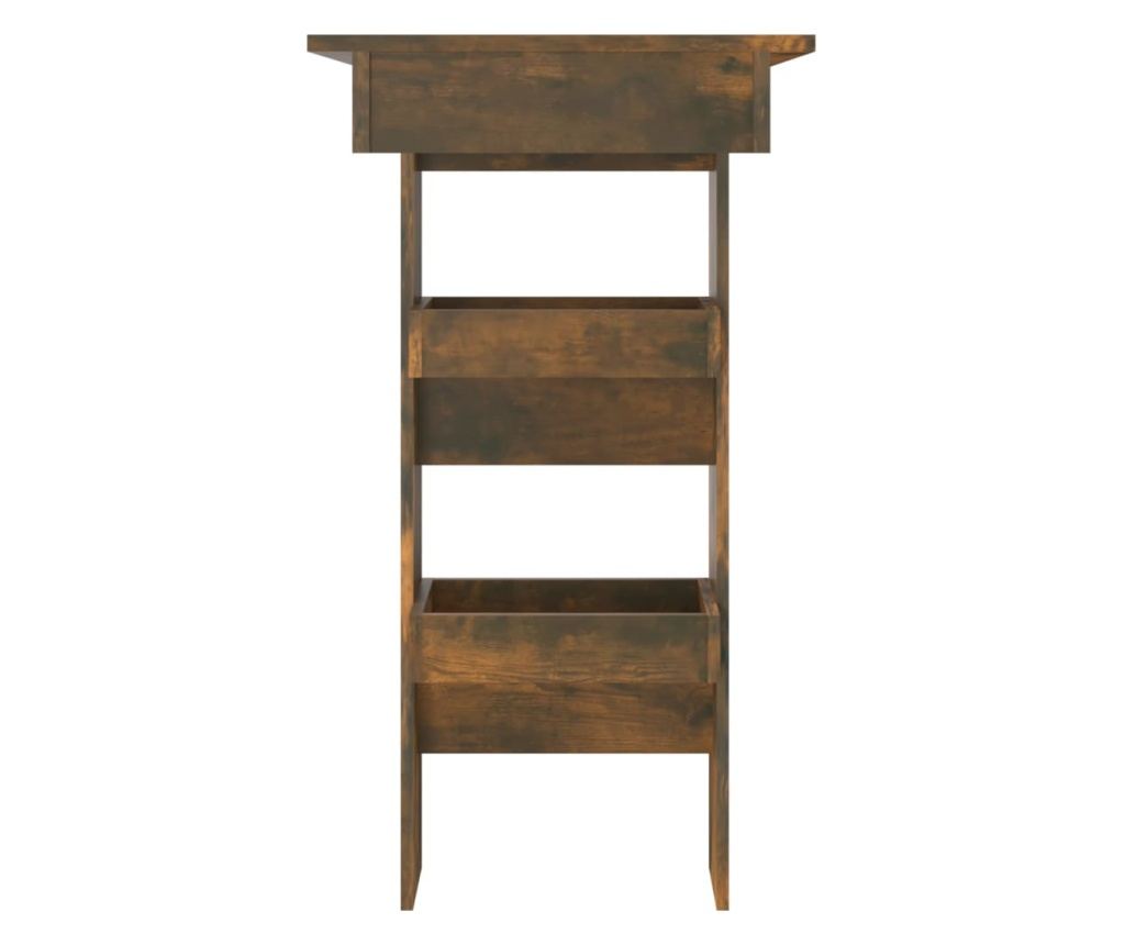 Επικαθήμενο Επιτραπέζιο Μπαρ Τοίχου από Καπνιστό Δρυ 102x45x103.5εκ. Επεξεργασμένο Ξύλο - 4