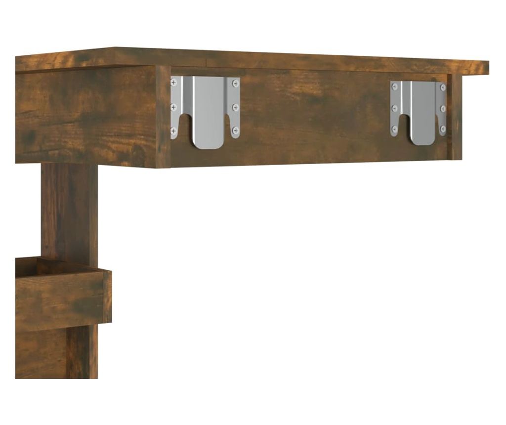 Επικαθήμενο Επιτραπέζιο Μπαρ Τοίχου από Καπνιστό Δρυ 102x45x103.5εκ. Επεξεργασμένο Ξύλο - 8