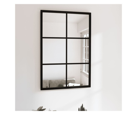 Oglindă de perete, negru, 60x40 cm, metal