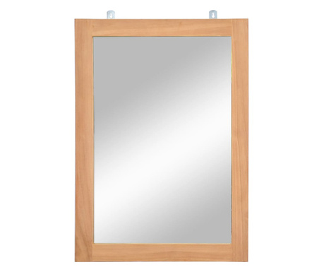 Oglindă de perete, 50 x 70 cm, lemn masiv de tec