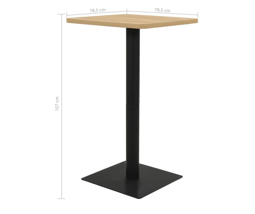 Bistroasztal, tölgy színű, 78,5 x 78,5 x 107 cm - 5