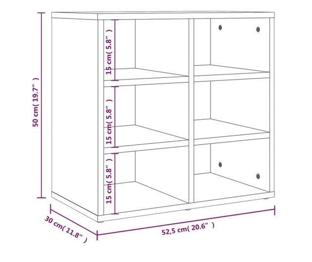 Ormarić za cipele, crni, 52,5x30x50 cm