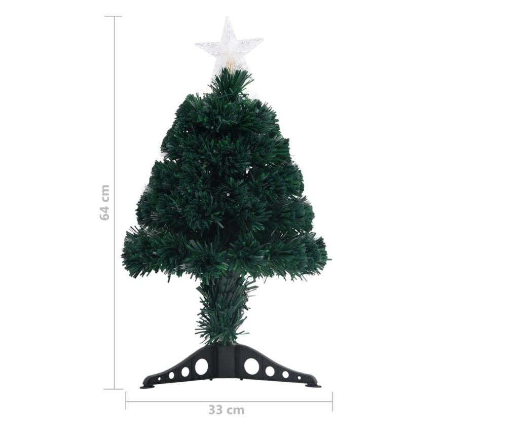 Umjetno božićno drvce s postoljem/LED, 64 cm, optička vlakna - 8