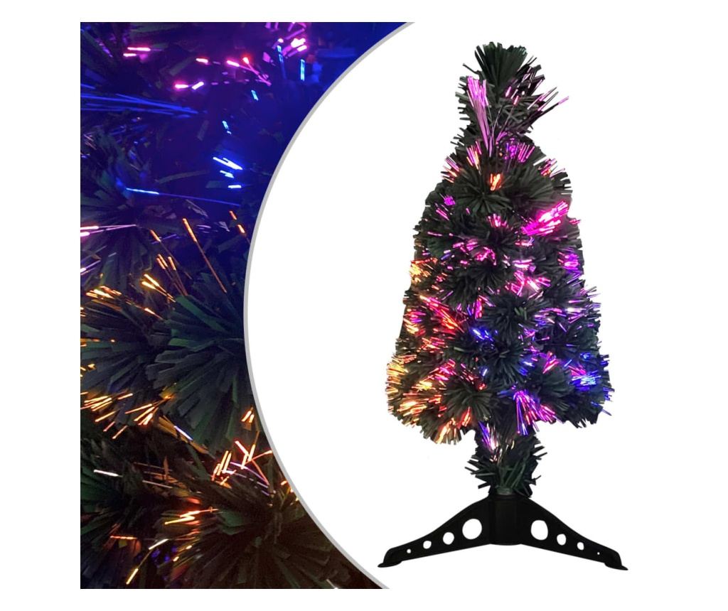 Umjetno božićno drvce tanko s postoljem 64 cm optička vlakna - 2