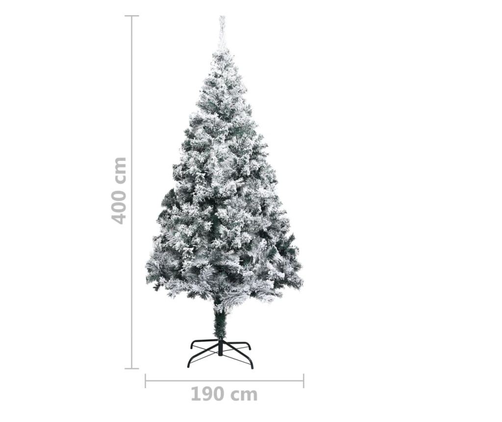 Umjetno božićno drvce sa snijegom, zeleno, 400 cm, PVC - 7