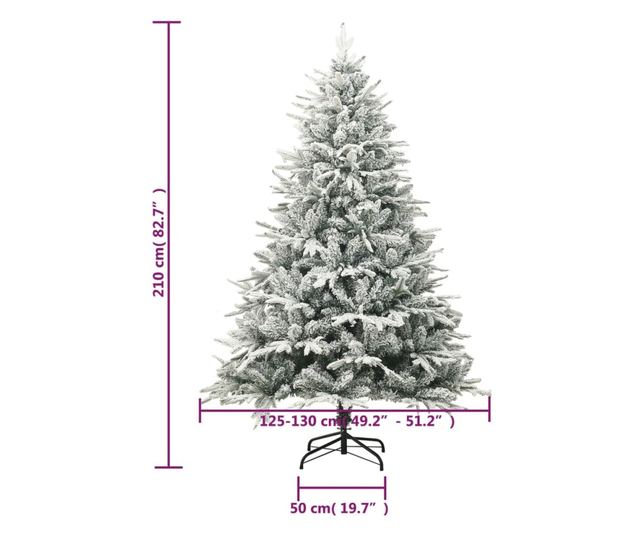 Umjetno božićno drvce sa snijegom, zeleno, 210 cm, PVC & PE