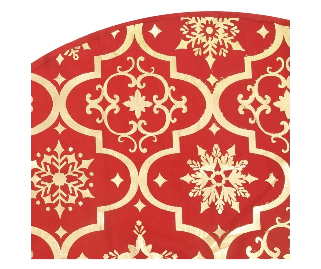 Božićna suknja za drvo s čarapom, crvena, 150 cm, tkanina - 6