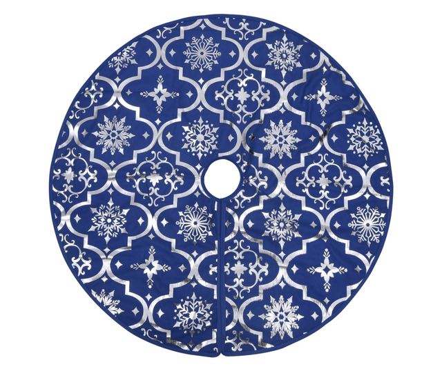 Božićna suknja za stablo s plavom čarapom 150 cm tkanina