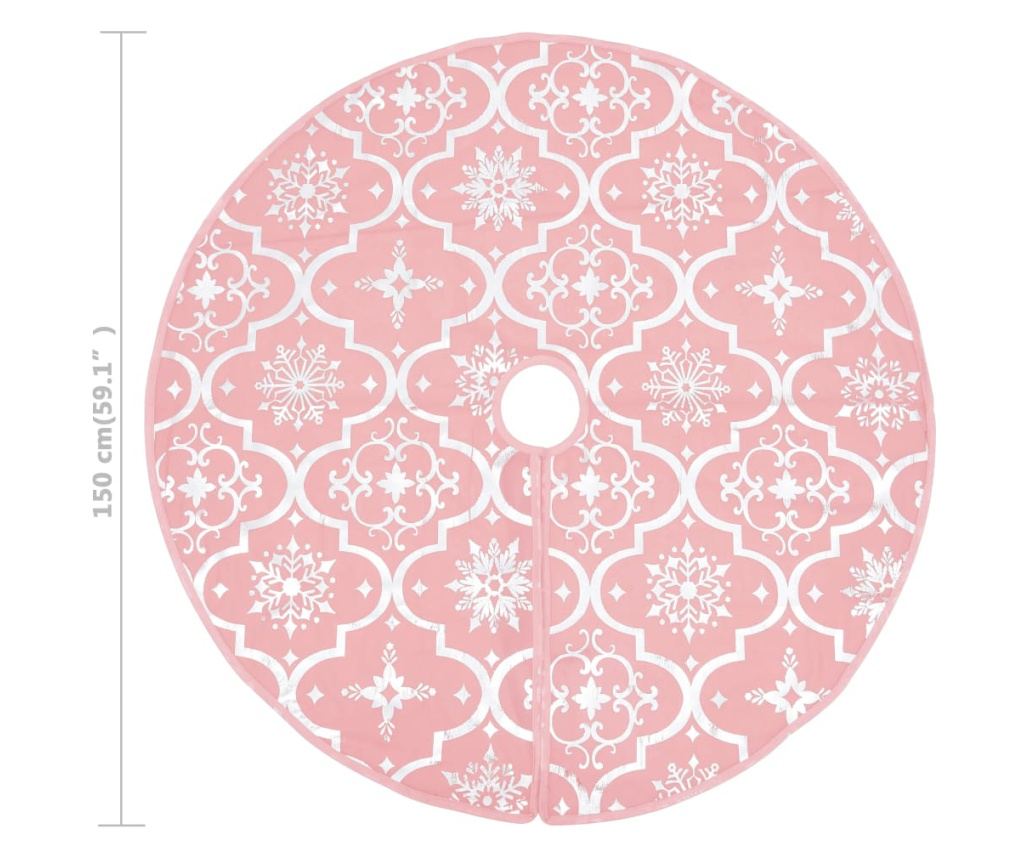 Suknja za božićno drvce s čarapom, ružičasta, 150 cm, tkanina - 8