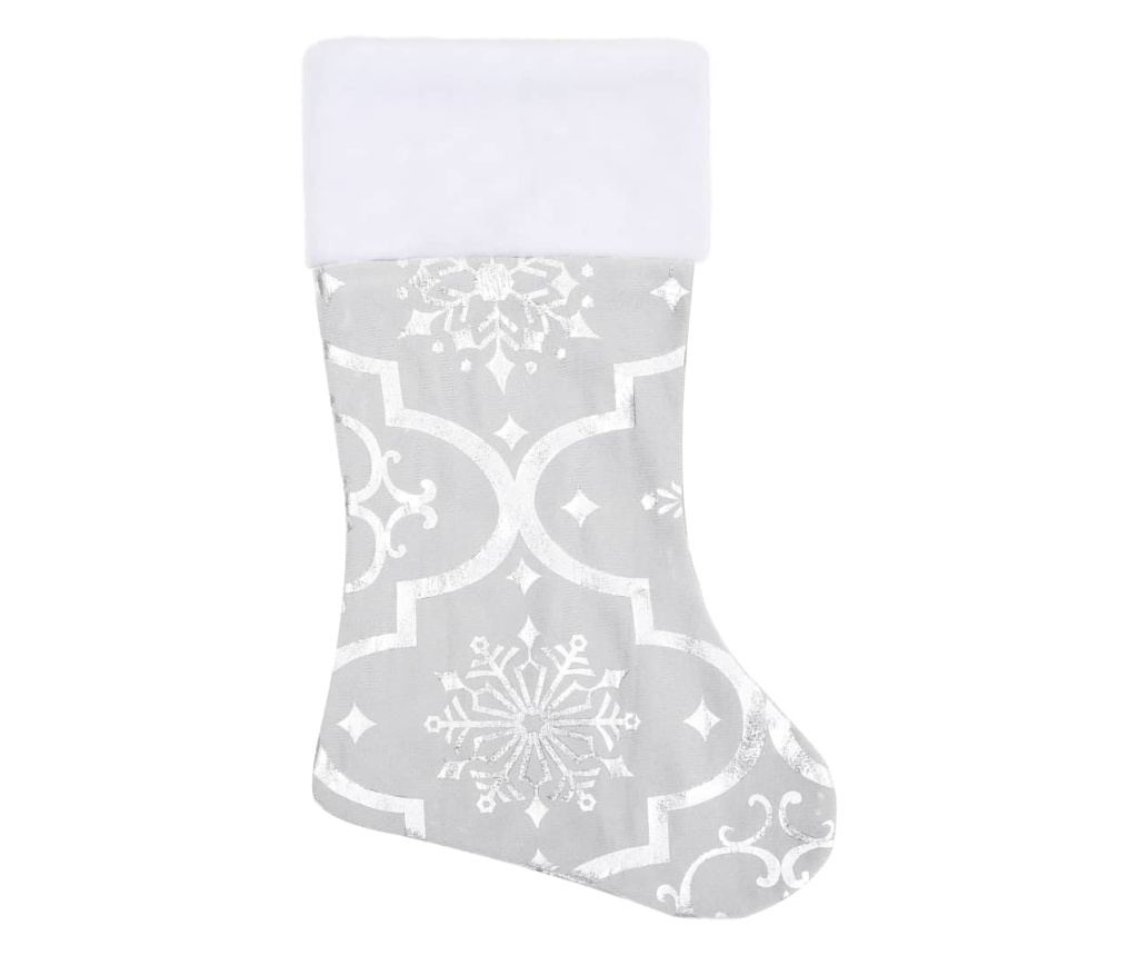 Suknja za božićno drvce s čarapom, bijela, 90 cm, tkanina - 4