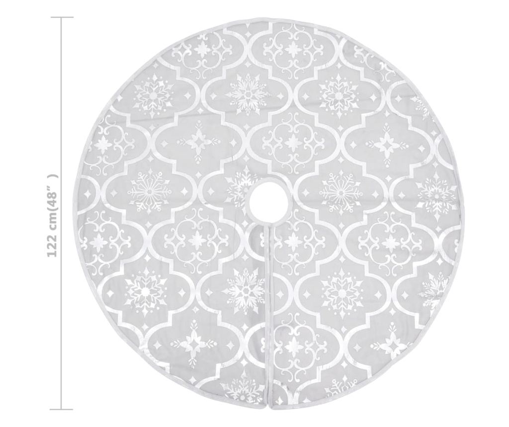 Božićna suknja za drvce s čarapom, bijela, 122 cm, tkanina - 8