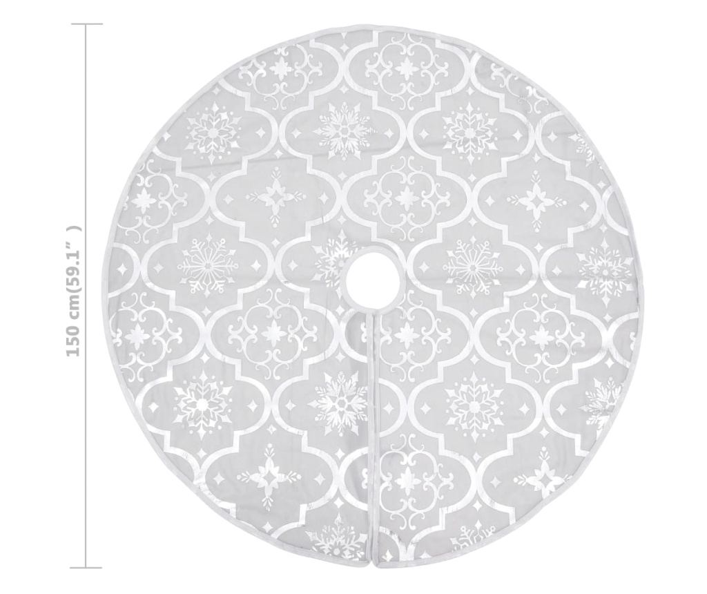 Suknja za božićno drvce s čarapom, bijela, 150 cm, tkanina - 8