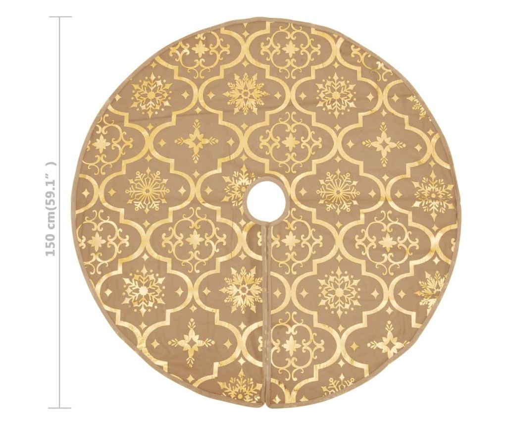 Božićna suknja za stablo s čarapom, žuta, 150 cm, tkanina - 8