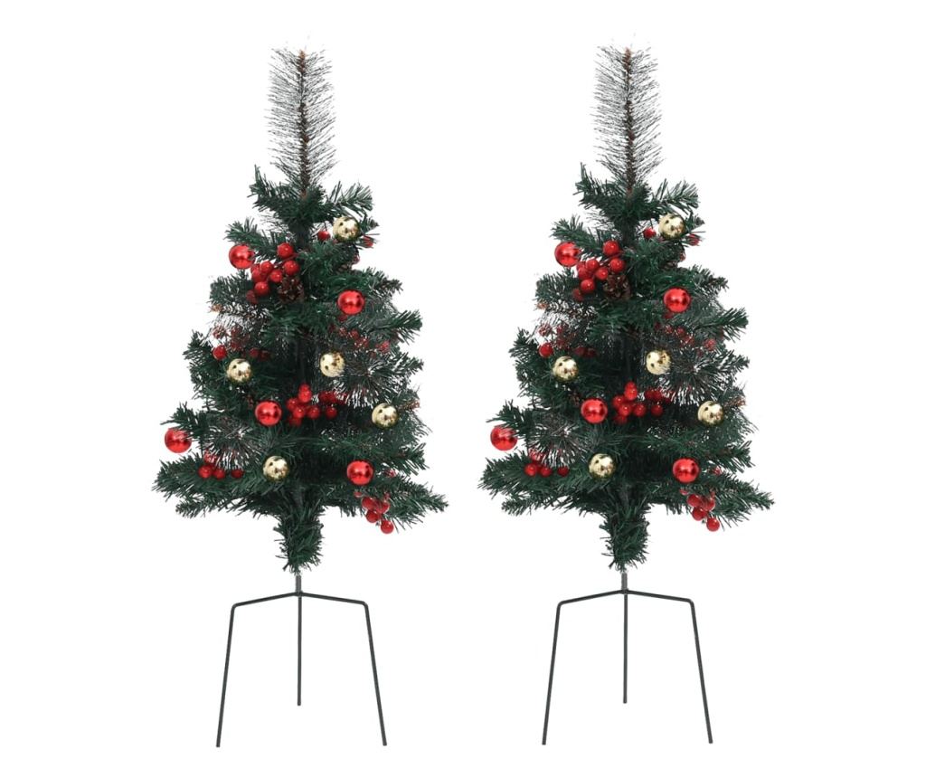 Umjetni božićni borovi za stazu 2 kom. 76 cm PVC - 2