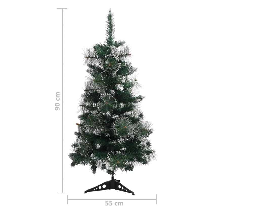 Umjetno božićno drvce sa zelenim i bijelim stalkom 90 cm PVC - 6