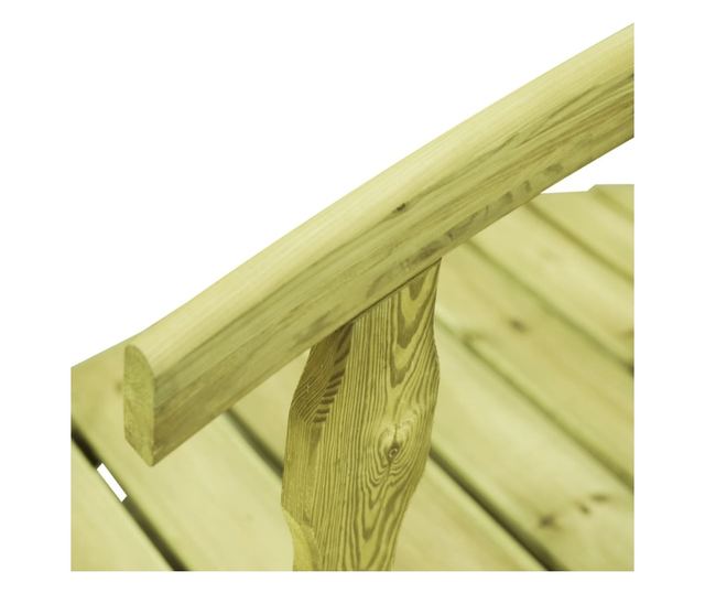 Vrtni most s ogradom, 170x74x105 cm, obrađeni bor