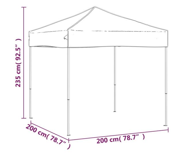 kék összecsukható partisátor 2 x 2 m