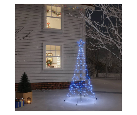 Коледна елха, 200 сини светодиода, с кол, 180 см